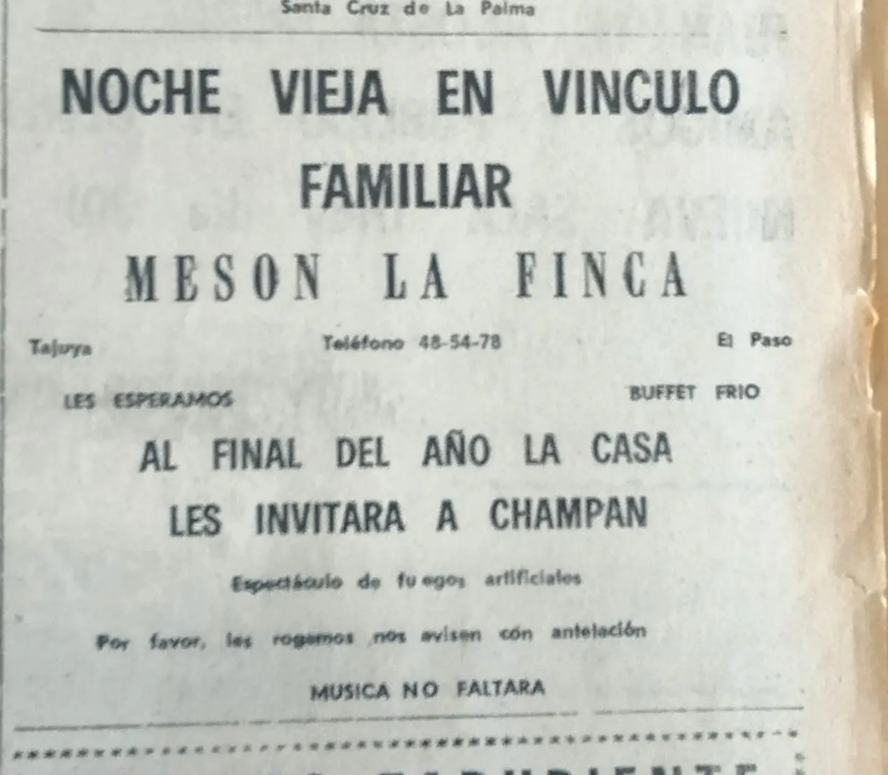 Publicidad La Palma, 1975